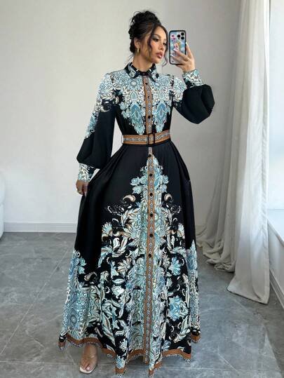 فستان بأكمام طويلة